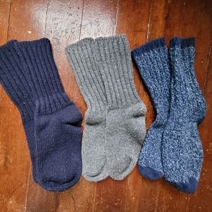 - BUNDLE - 2 pr Land's End Chunky Merino Wool Crew Socks